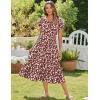 imageZeagoo Women Summer Midi A Line Dress Short Sleeve Casual Flowy Tiered Beach Long Sundress with Pockets 2025 Vacation TravelRed Floral2