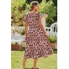 imageZeagoo Women Summer Midi A Line Dress Short Sleeve Casual Flowy Tiered Beach Long Sundress with Pockets 2025 Vacation TravelRed Floral2