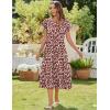 imageZeagoo Women Summer Midi A Line Dress Short Sleeve Casual Flowy Tiered Beach Long Sundress with Pockets 2025 Vacation TravelRed Floral2