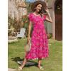imageZeagoo Women Summer Midi A Line Dress Short Sleeve Casual Flowy Tiered Beach Long Sundress with Pockets 2025 Vacation TravelRed Floral3