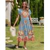 imageZeagoo Women Summer Midi A Line Dress Short Sleeve Casual Flowy Tiered Beach Long Sundress with Pockets 2025 Vacation TravelRetro Style