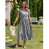 imageZeagoo Women Summer Midi A Line Dress Short Sleeve Casual Flowy Tiered Beach Long Sundress with Pockets 2025 Vacation TravelRose Red Floral