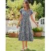 imageZeagoo Women Summer Midi A Line Dress Short Sleeve Casual Flowy Tiered Beach Long Sundress with Pockets 2025 Vacation TravelRose Red Floral