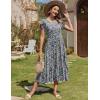 imageZeagoo Women Summer Midi A Line Dress Short Sleeve Casual Flowy Tiered Beach Long Sundress with Pockets 2025 Vacation TravelRose Red Floral