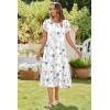 imageZeagoo Women Summer Midi A Line Dress Short Sleeve Casual Flowy Tiered Beach Long Sundress with Pockets 2025 Vacation TravelWhite Floral