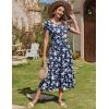 imageZeagoo Women Summer Midi A Line Dress Short Sleeve Casual Flowy Tiered Beach Long Sundress with Pockets 2025 Vacation TravelWhite Floral2