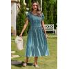 imageZeagoo Women Summer Midi A Line Dress Short Sleeve Casual Flowy Tiered Beach Long Sundress with Pockets 2025 Vacation TravelXh363