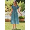imageZeagoo Women Summer Midi A Line Dress Short Sleeve Casual Flowy Tiered Beach Long Sundress with Pockets 2025 Vacation TravelXh363