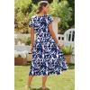imageZeagoo Women Summer Midi A Line Dress Short Sleeve Casual Flowy Tiered Beach Long Sundress with Pockets 2025 Vacation TravelZw522