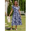 imageZeagoo Women Summer Midi A Line Dress Short Sleeve Casual Flowy Tiered Beach Long Sundress with Pockets 2025 Vacation TravelZw522