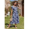 imageZeagoo Women Summer Midi A Line Dress Short Sleeve Casual Flowy Tiered Beach Long Sundress with Pockets 2025 Vacation TravelZw522