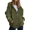 imageZeagoo Essentials Hoodie Zip Up Hoodie 2025 Womens Fashion Oversized Sweatshirt For Women Y2k Hoodie Fleece JacketsArmy Green