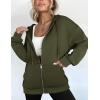 imageZeagoo Essentials Hoodie Zip Up Hoodie 2025 Womens Fashion Oversized Sweatshirt For Women Y2k Hoodie Fleece JacketsArmy Green
