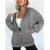 imageZeagoo Essentials Hoodie Zip Up Hoodie 2025 Womens Fashion Oversized Sweatshirt For Women Y2k Hoodie Fleece JacketsDark Grey