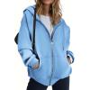 imageZeagoo Essentials Hoodie Zip Up Hoodie 2025 Womens Fashion Oversized Sweatshirt For Women Y2k Hoodie Fleece JacketsLight Blue