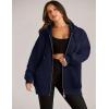 imageZeagoo Essentials Hoodie Zip Up Hoodie 2025 Womens Fashion Oversized Sweatshirt For Women Y2k Hoodie Fleece JacketsNavy
