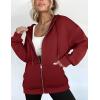 imageZeagoo Essentials Hoodie Zip Up Hoodie 2025 Womens Fashion Oversized Sweatshirt For Women Y2k Hoodie Fleece JacketsRed
