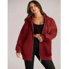 imageZeagoo Essentials Hoodie Zip Up Hoodie 2025 Womens Fashion Oversized Sweatshirt For Women Y2k Hoodie Fleece JacketsRed