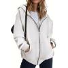 imageZeagoo Essentials Hoodie Zip Up Hoodie 2025 Womens Fashion Oversized Sweatshirt For Women Y2k Hoodie Fleece JacketsWhite
