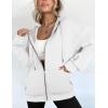 imageZeagoo Essentials Hoodie Zip Up Hoodie 2025 Womens Fashion Oversized Sweatshirt For Women Y2k Hoodie Fleece JacketsWhite