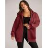 imageZeagoo Essentials Hoodie Zip Up Hoodie 2025 Womens Fashion Oversized Sweatshirt For Women Y2k Hoodie Fleece JacketsWind Red