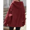 imageZeagoo Essentials Hoodie Zip Up Hoodie 2025 Womens Fashion Oversized Sweatshirt For Women Y2k Hoodie Fleece JacketsWind Red