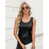 imageZeagoo Silk Satin Tank Tops for Women Scoop Neck Sleeveless Camisole Tops 2025 Summer Basic BlousesBlack