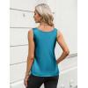 imageZeagoo Silk Satin Tank Tops for Women Scoop Neck Sleeveless Camisole Tops 2025 Summer Basic BlousesBlue Green
