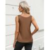 imageZeagoo Silk Satin Tank Tops for Women Scoop Neck Sleeveless Camisole Tops 2025 Summer Basic BlousesBrown
