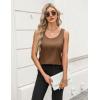 imageZeagoo Silk Satin Tank Tops for Women Scoop Neck Sleeveless Camisole Tops 2025 Summer Basic BlousesBrown