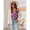 imageZeagoo Silk Satin Tank Tops for Women Scoop Neck Sleeveless Camisole Tops 2025 Summer Basic BlousesPrint  Multicolored