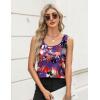 imageZeagoo Silk Satin Tank Tops for Women Scoop Neck Sleeveless Camisole Tops 2025 Summer Basic BlousesPrint  Multicolored