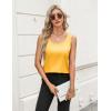 imageZeagoo Silk Satin Tank Tops for Women Scoop Neck Sleeveless Camisole Tops 2025 Summer Basic BlousesYellow