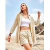 imageZeagoo Womens 2 Piece Lounge Tracksuit Outfit Sets Cotton Linen High Low Shirt and Drawstring Casual Shorts Set01khaki
