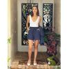 imageZeagoo Womens 2 Piece Lounge Tracksuit Outfit Sets Cotton Linen High Low Shirt and Drawstring Casual Shorts Set02navy Blue