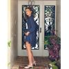 imageZeagoo Womens 2 Piece Lounge Tracksuit Outfit Sets Cotton Linen High Low Shirt and Drawstring Casual Shorts Set02navy Blue