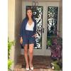 imageZeagoo Womens 2 Piece Lounge Tracksuit Outfit Sets Cotton Linen High Low Shirt and Drawstring Casual Shorts Set02navy Blue