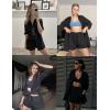 imageZeagoo Womens 2 Piece Lounge Tracksuit Outfit Sets Cotton Linen High Low Shirt and Drawstring Casual Shorts Set04black