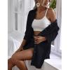imageZeagoo Womens 2 Piece Lounge Tracksuit Outfit Sets Cotton Linen High Low Shirt and Drawstring Casual Shorts SetBlack