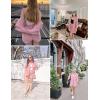 imageZeagoo Womens 2 Piece Lounge Tracksuit Outfit Sets Cotton Linen High Low Shirt and Drawstring Casual Shorts SetDark Pink