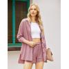imageZeagoo Womens 2 Piece Lounge Tracksuit Outfit Sets Cotton Linen High Low Shirt and Drawstring Casual Shorts SetDark Pink