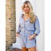 imageZeagoo Womens 2 Piece Lounge Tracksuit Outfit Sets Cotton Linen High Low Shirt and Drawstring Casual Shorts SetLight Gray