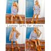 imageZeagoo Womens 2 Piece Lounge Tracksuit Outfit Sets Cotton Linen High Low Shirt and Drawstring Casual Shorts SetLight Gray
