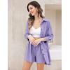 imageZeagoo Womens 2 Piece Lounge Tracksuit Outfit Sets Cotton Linen High Low Shirt and Drawstring Casual Shorts SetLilac Purple
