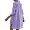 imageZeagoo Womens 2 Piece Lounge Tracksuit Outfit Sets Cotton Linen High Low Shirt and Drawstring Casual Shorts SetLilac Purple