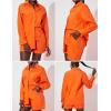 imageZeagoo Womens 2 Piece Lounge Tracksuit Outfit Sets Cotton Linen High Low Shirt and Drawstring Casual Shorts SetOrange