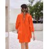imageZeagoo Womens 2 Piece Lounge Tracksuit Outfit Sets Cotton Linen High Low Shirt and Drawstring Casual Shorts SetOrange