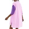 imageZeagoo Womens 2 Piece Lounge Tracksuit Outfit Sets Cotton Linen High Low Shirt and Drawstring Casual Shorts SetPinkpurple