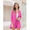 imageZeagoo Womens 2 Piece Lounge Tracksuit Outfit Sets Cotton Linen High Low Shirt and Drawstring Casual Shorts SetRose Red