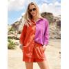 imageZeagoo Womens 2 Piece Lounge Tracksuit Outfit Sets Cotton Linen High Low Shirt and Drawstring Casual Shorts SetRose Redorange